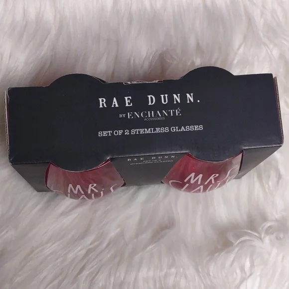 Rae Dunn Mr And Mrs Claus Stemless Glasses - Picture 4 of 6